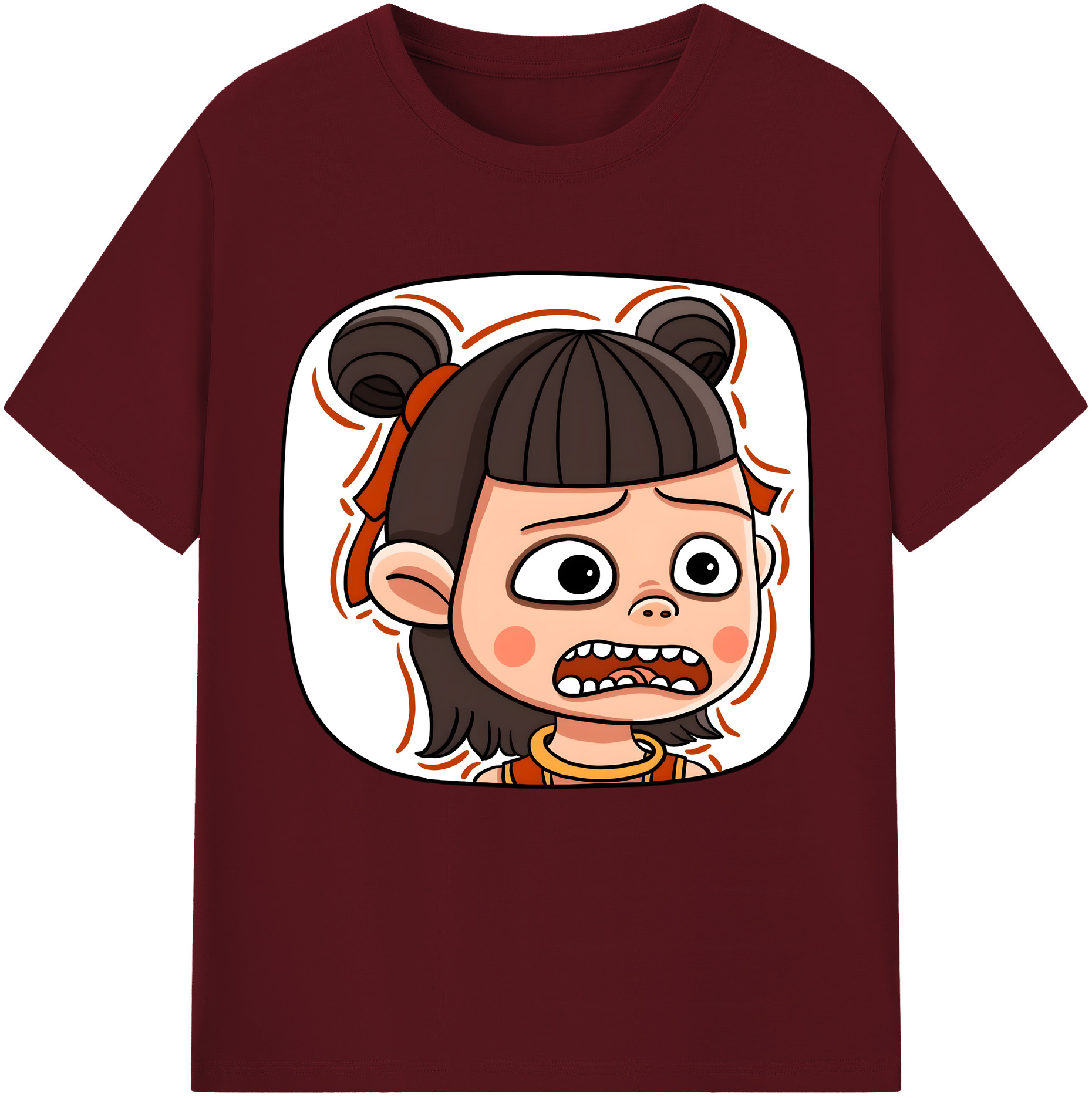 （画像用） Ne Zha 2 ナタ 魔童の大暴れ 綿100％半袖Tシャツ（フロントプリント）